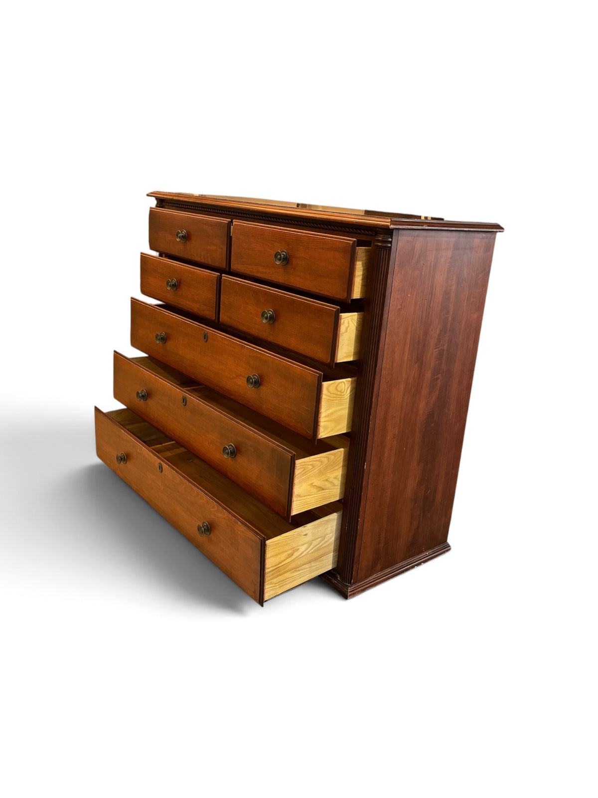 7 Drawer Tall Dresser with Carved Wood Rope Detailing