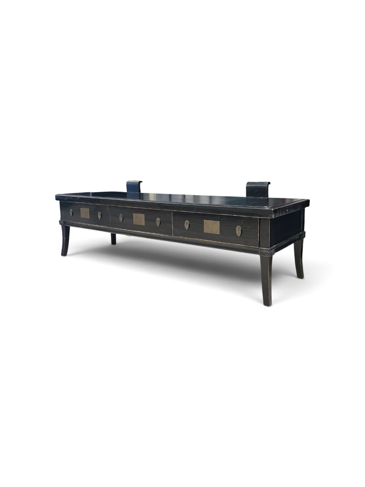 East Asian Inspired Low Black Media Stand