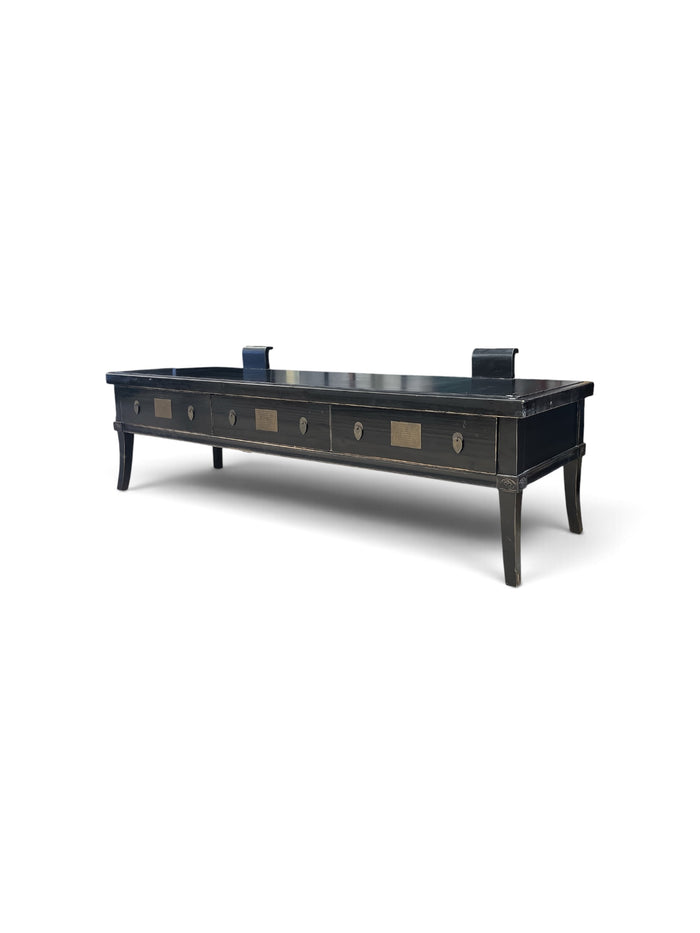 East Asian Inspired Low Black Media Stand