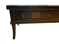 East Asian Inspired Low Black Media Stand (Crack on Back Rail)
