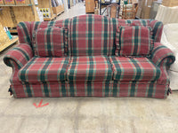 Cottage Chic Red and Green Plaid Sofa