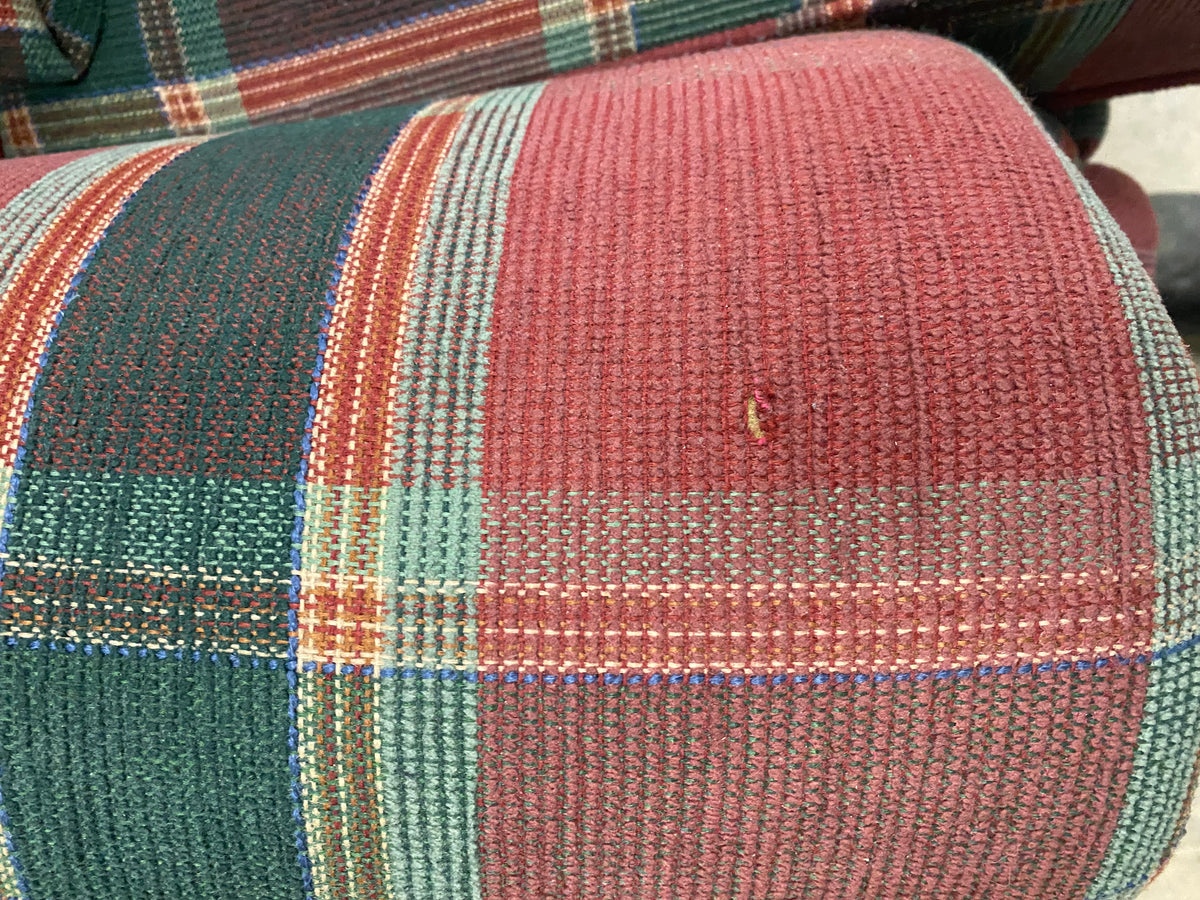 Cottage Chic Red and Green Plaid Sofa