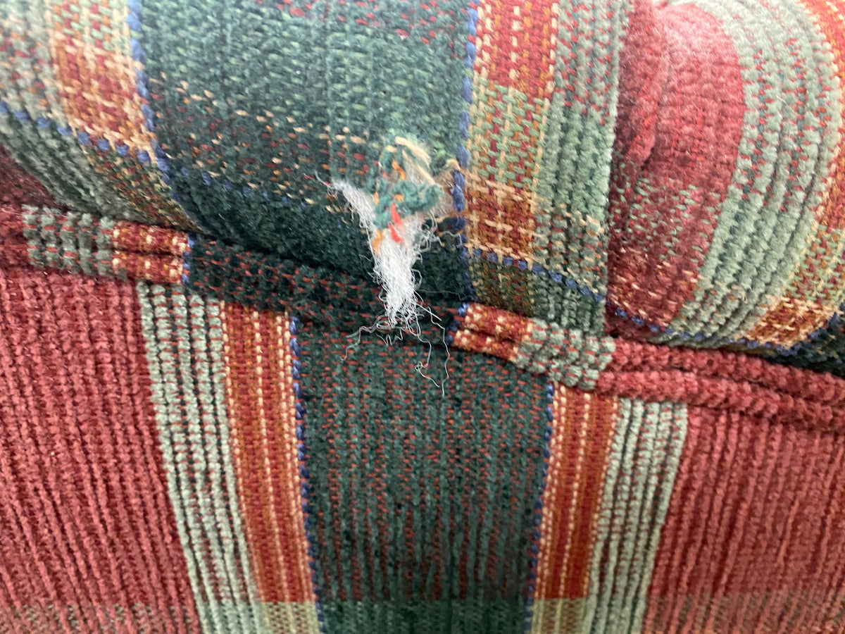 Cottage Chic Red and Green Plaid Sofa