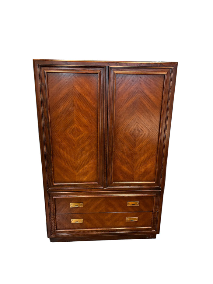 Wood Dresser With Shelves & Drawers