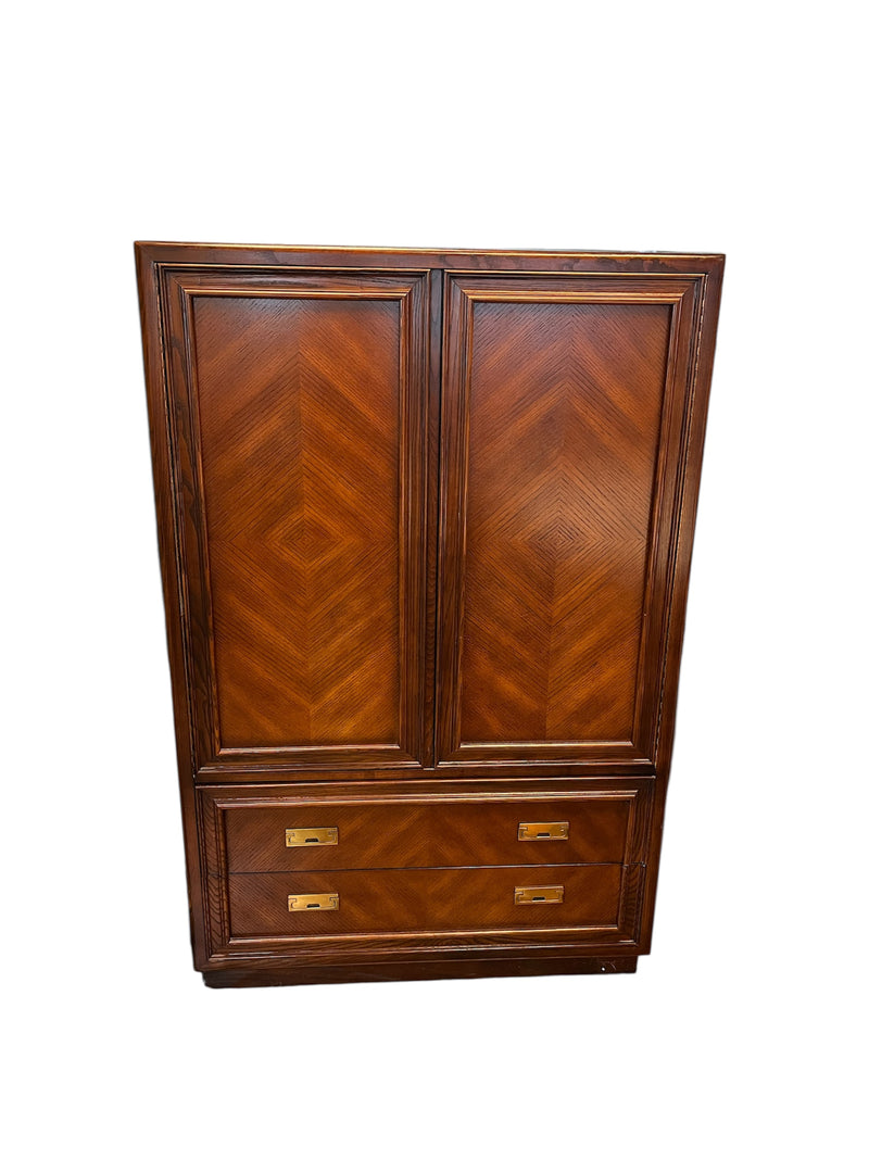 Wood Dresser With Shelves & Drawers
