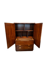 Wood Dresser With Shelves & Drawers