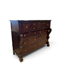 Hickory Chair Furniture Bombe-Style Mahogany Tone Dresser