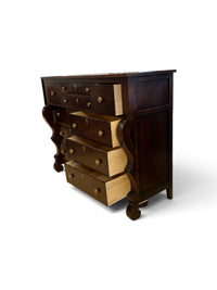 Hickory Chair Furniture Bombe-Style Mahogany Tone Dresser