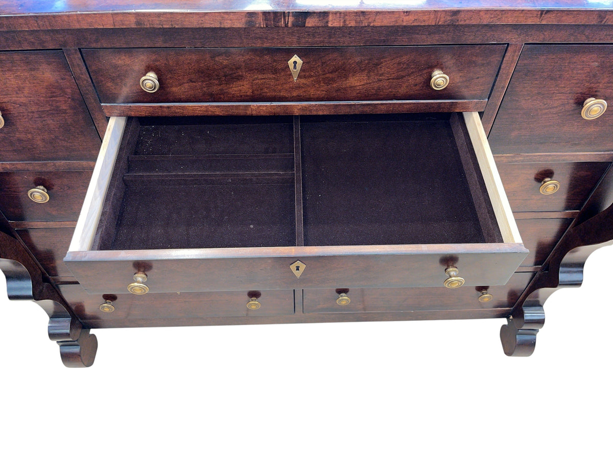 Hickory Chair Furniture Bombe-Style Mahogany Tone Dresser