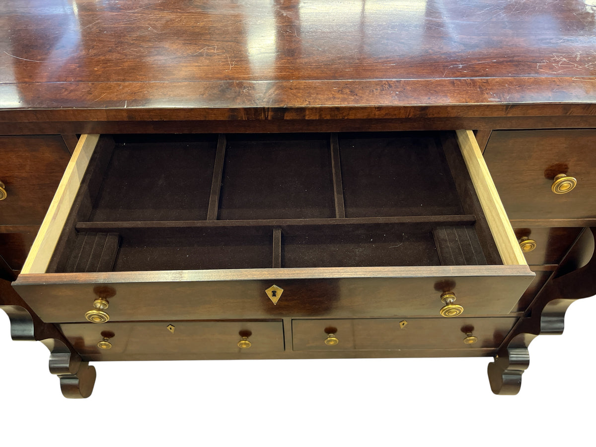 Hickory Chair Furniture Bombe-Style Mahogany Tone Dresser