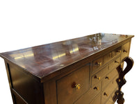 Hickory Chair Furniture Bombe-Style Mahogany Tone Dresser