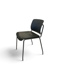 Sleek Modern Stackable Media Working Chair in Matte Black