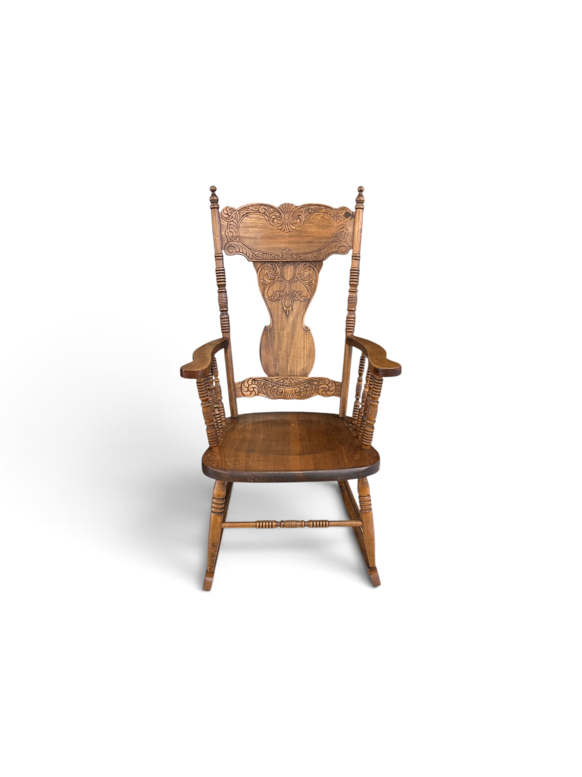 Antique Style Ornate Carved Wooden Rocking Chair