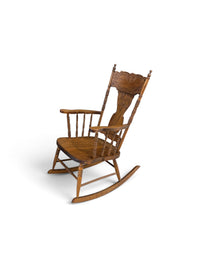 Antique Style Ornate Carved Wooden Rocking Chair
