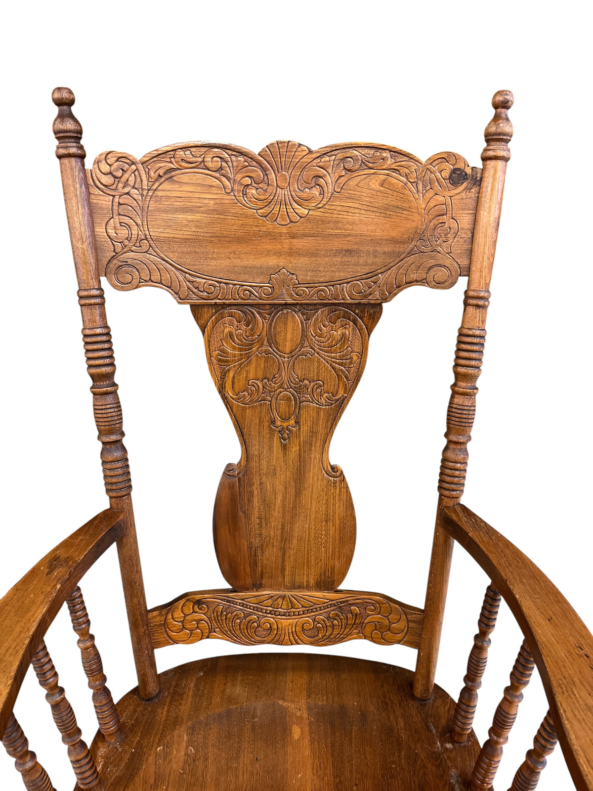 Antique Style Ornate Carved Wooden Rocking Chair