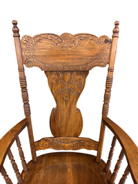 Antique Style Ornate Carved Wooden Rocking Chair
