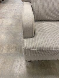 Natural Pinstripes Sofa with Nailhead Trim