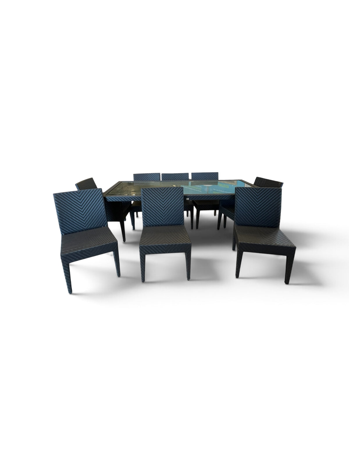 Andrew Richard Designs 9 Piece Woven Outdoor Dining Set w/ 8 Chairs