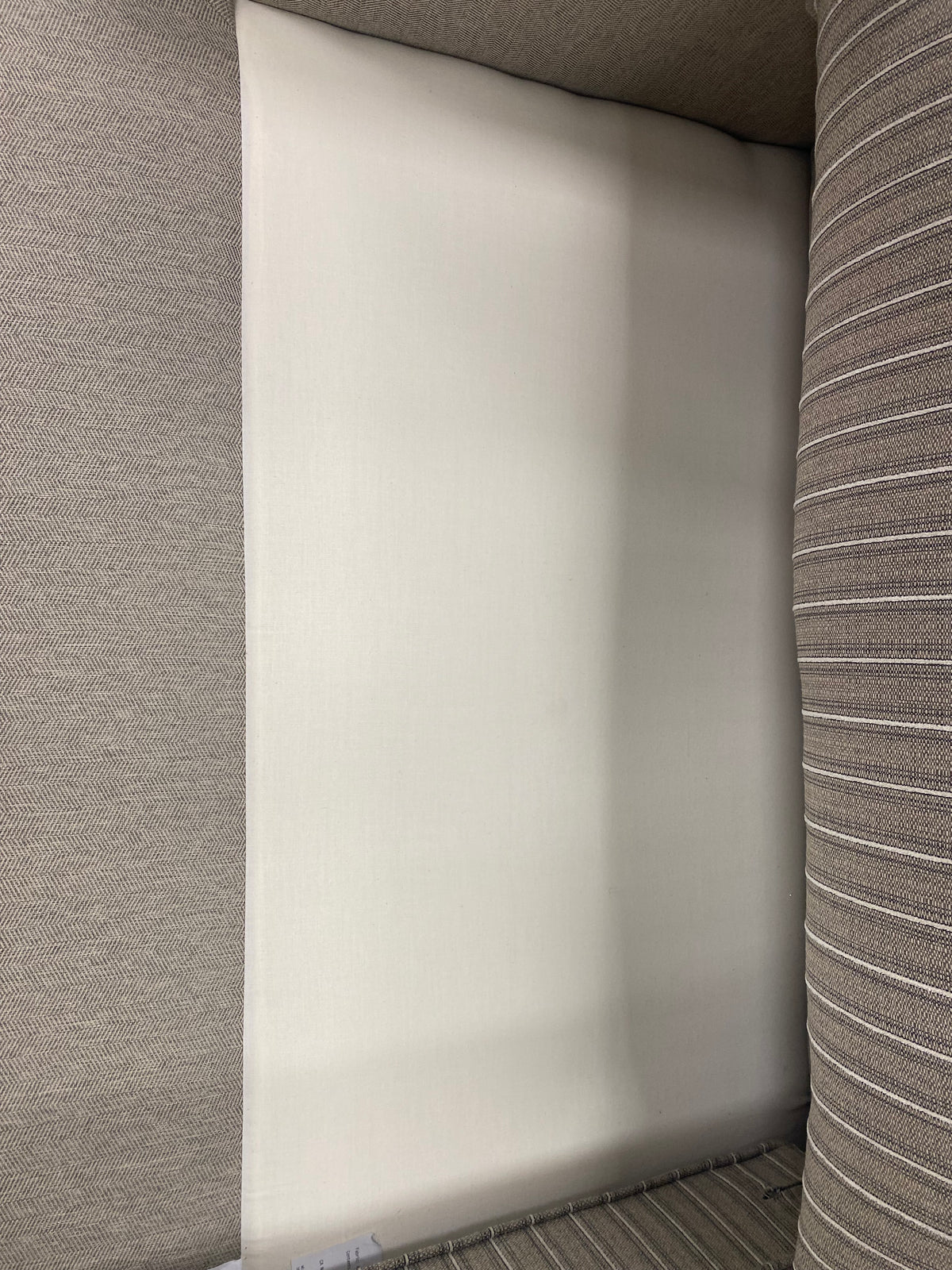 Natural Pinstripes Sofa with Nailhead Trim