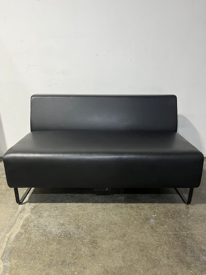 Hayworth Black Faux Leather Office Sofa