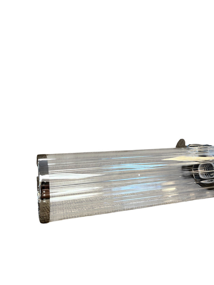 Eglo Varvara 2-Light Chrome Vanity Light with Ribbed Glass Shade