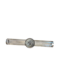 Eglo Varvara 2-Light Chrome Vanity Light with Ribbed Glass Shade