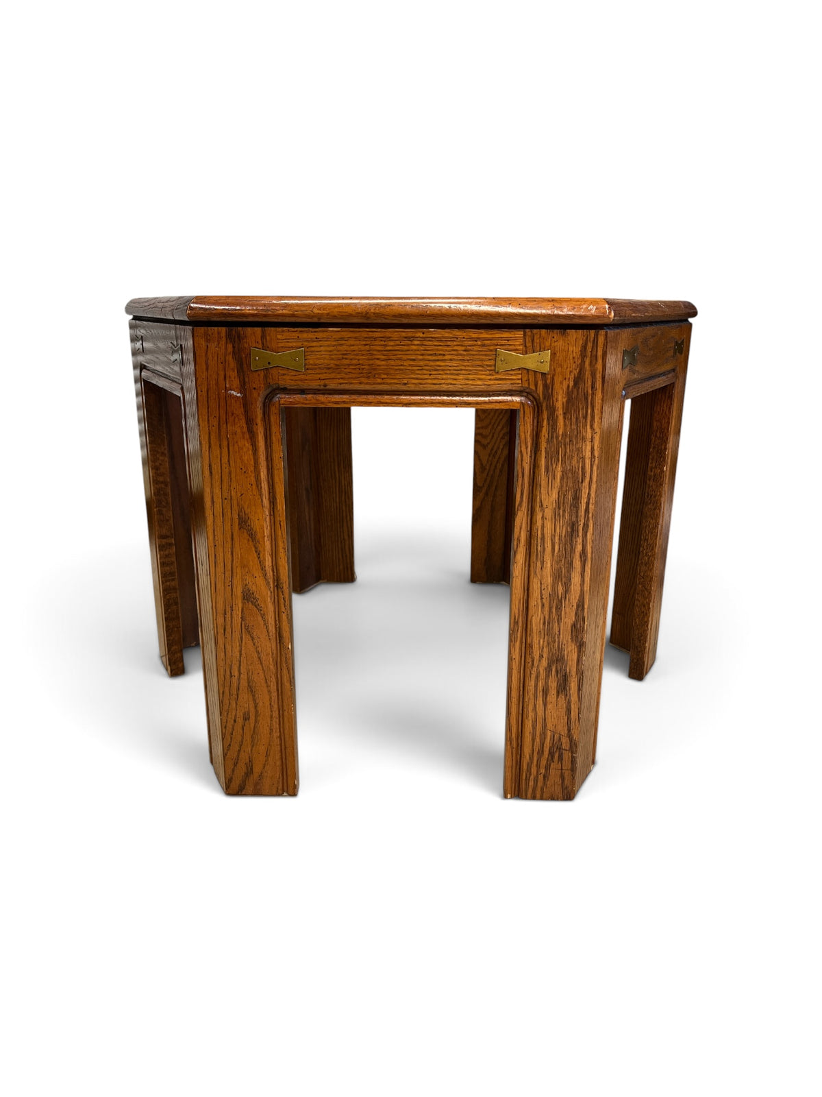 Hexagonal Oak Accent Table