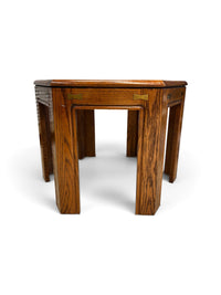 Hexagonal Oak Accent Table