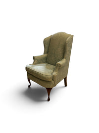 Bassett Traditional Blue Damask Wingback Armchair