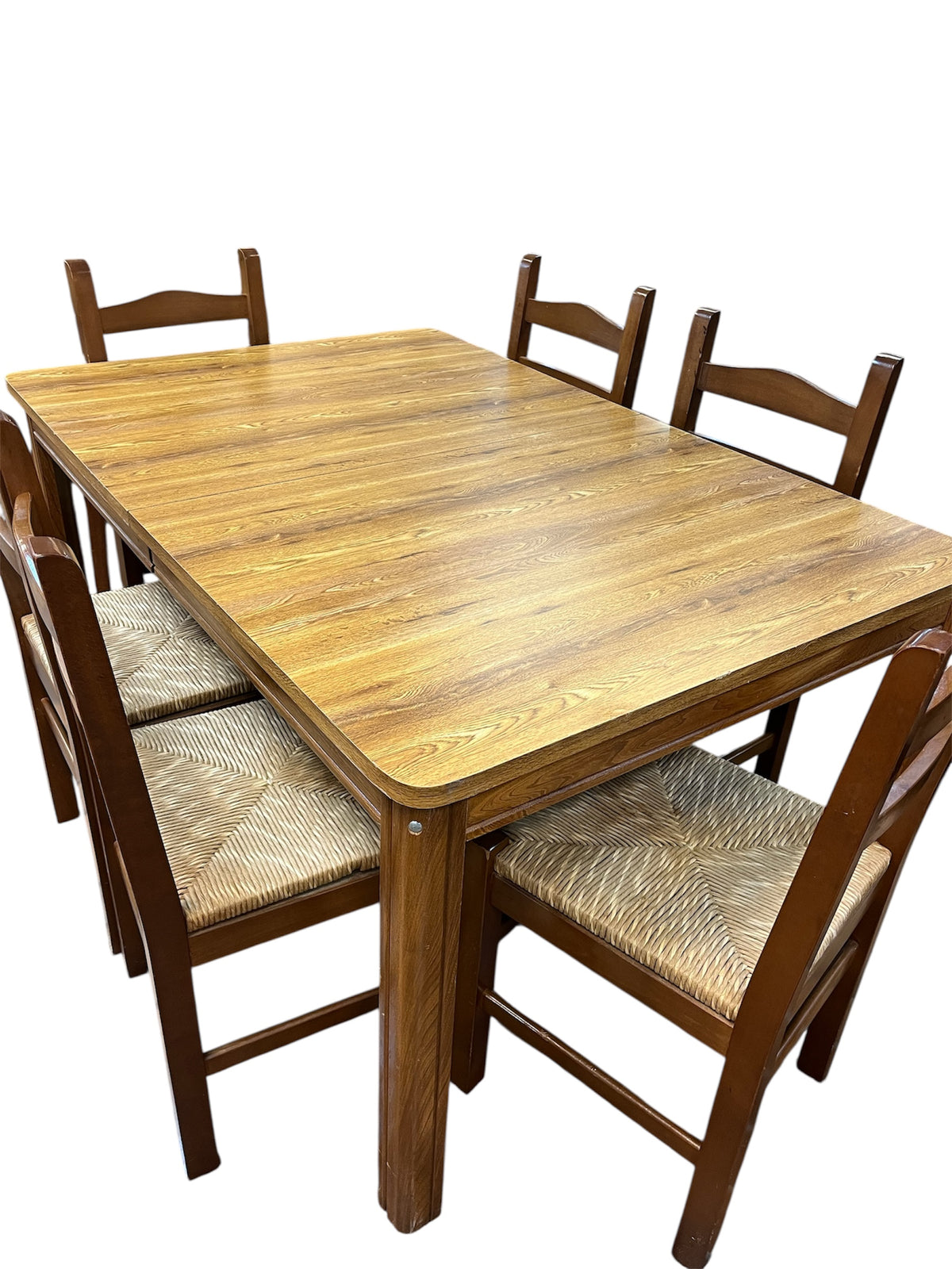 Rustic Wood Grain Dining Set