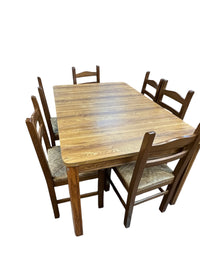 Rustic Wood Grain Dining Set