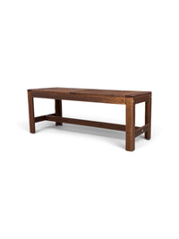 Rustic Slatted Acacia Wood Bench