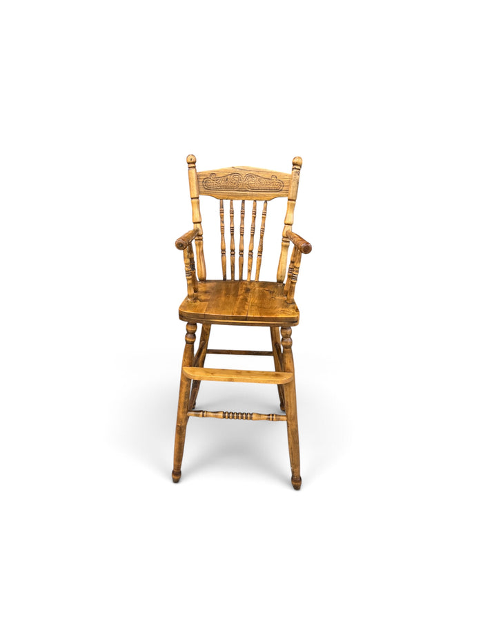Vintage Wooden Doll High Chair with Spindle Back