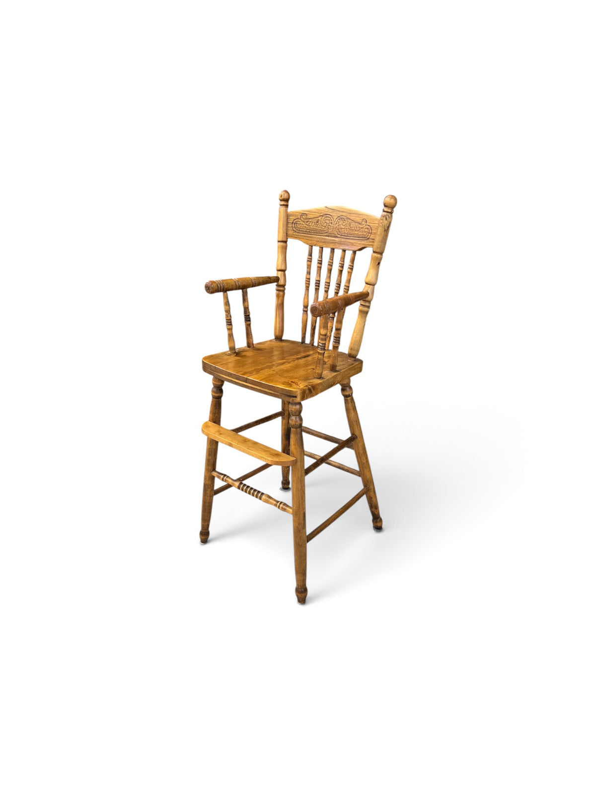 Vintage Wooden Doll High Chair with Spindle Back