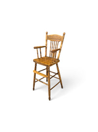Vintage Wooden Doll High Chair with Spindle Back