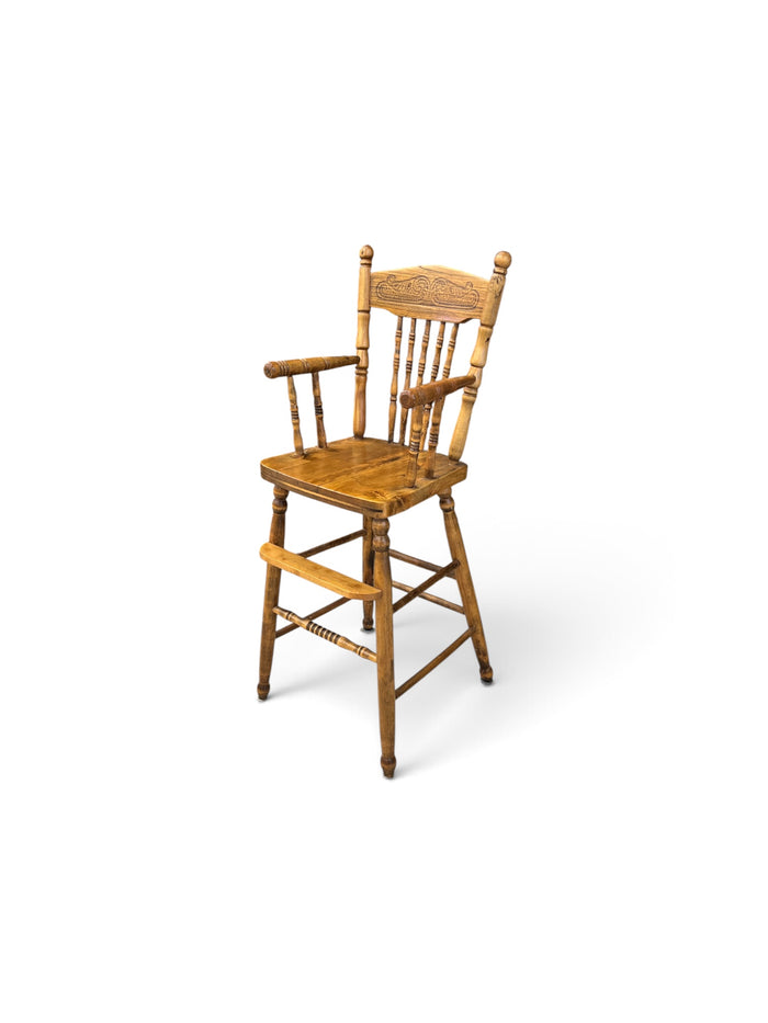 Vintage Wooden Doll High Chair with Spindle Back
