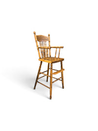 Vintage Wooden Doll High Chair with Spindle Back