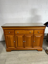 Solid Wood Glass Top Buffet
