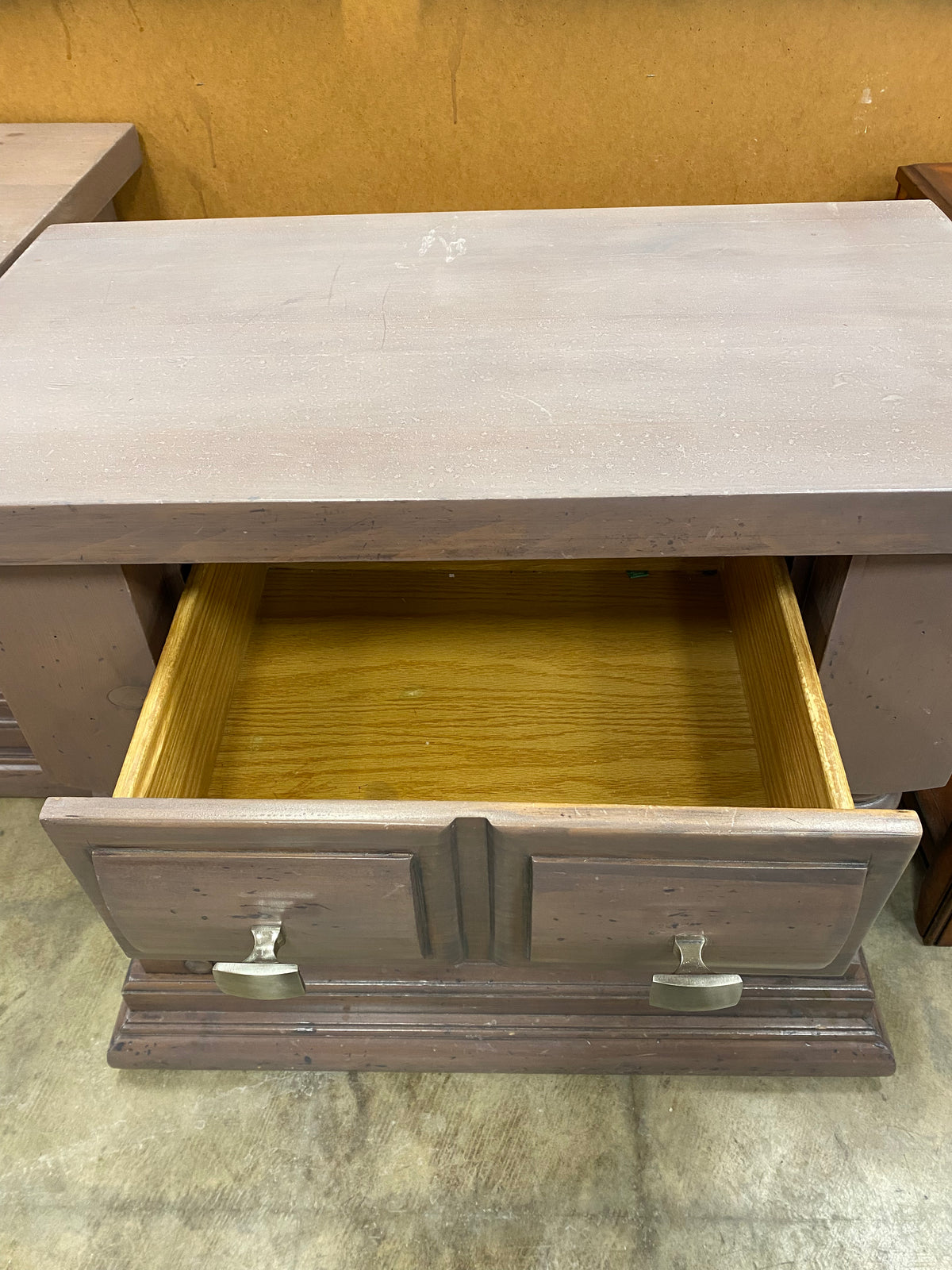 2 Drawer Traditional - Style Distressed Wooden Nightstand