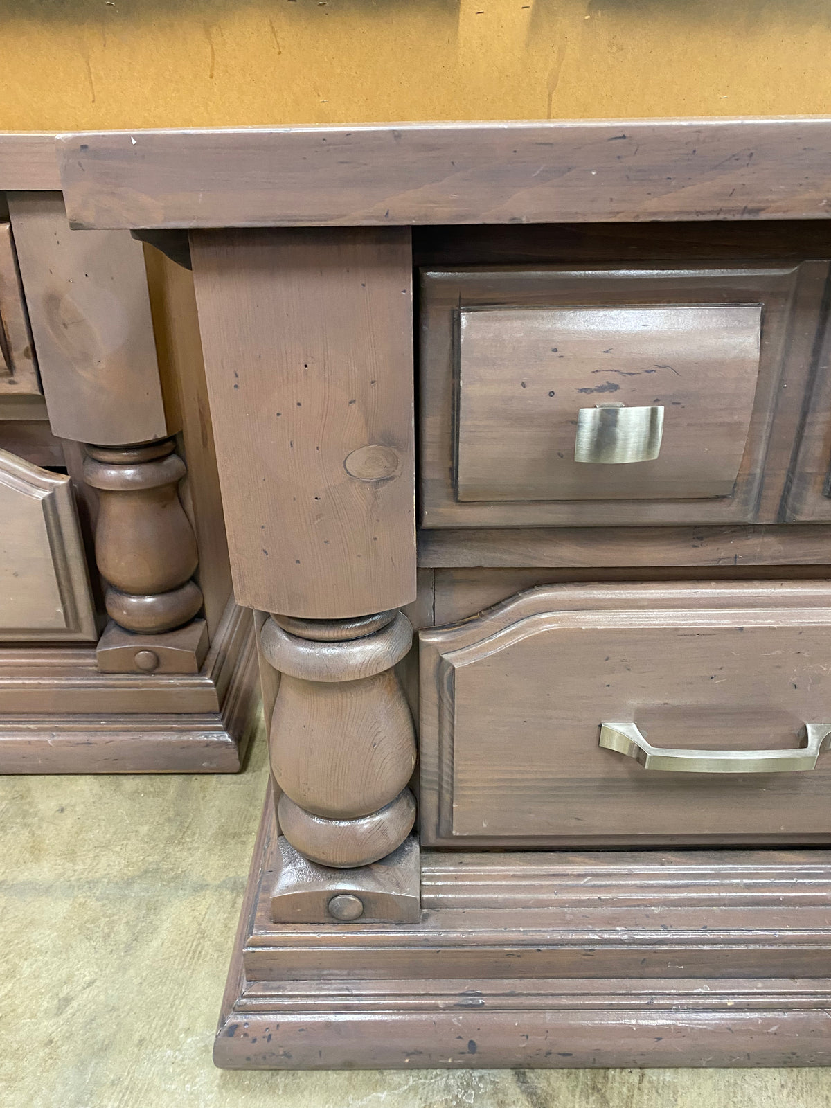 2 Drawer Traditional - Style Distressed Wooden Nightstand