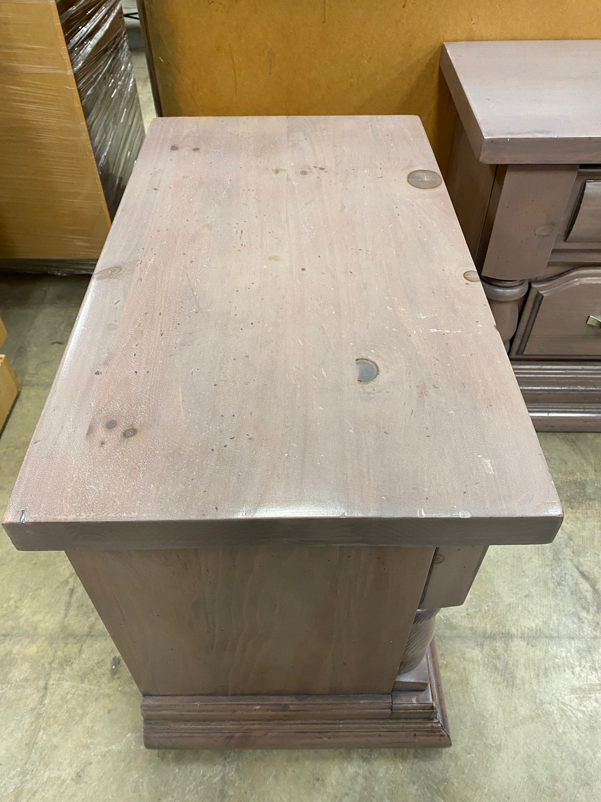 2 Drawer Traditional - Style Distressed Wooden Nightstand