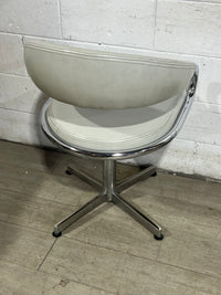 Retro Vegan Leather Swivel Chairs - Set of 2