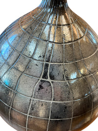 Modern Metallic Grid Design Vase