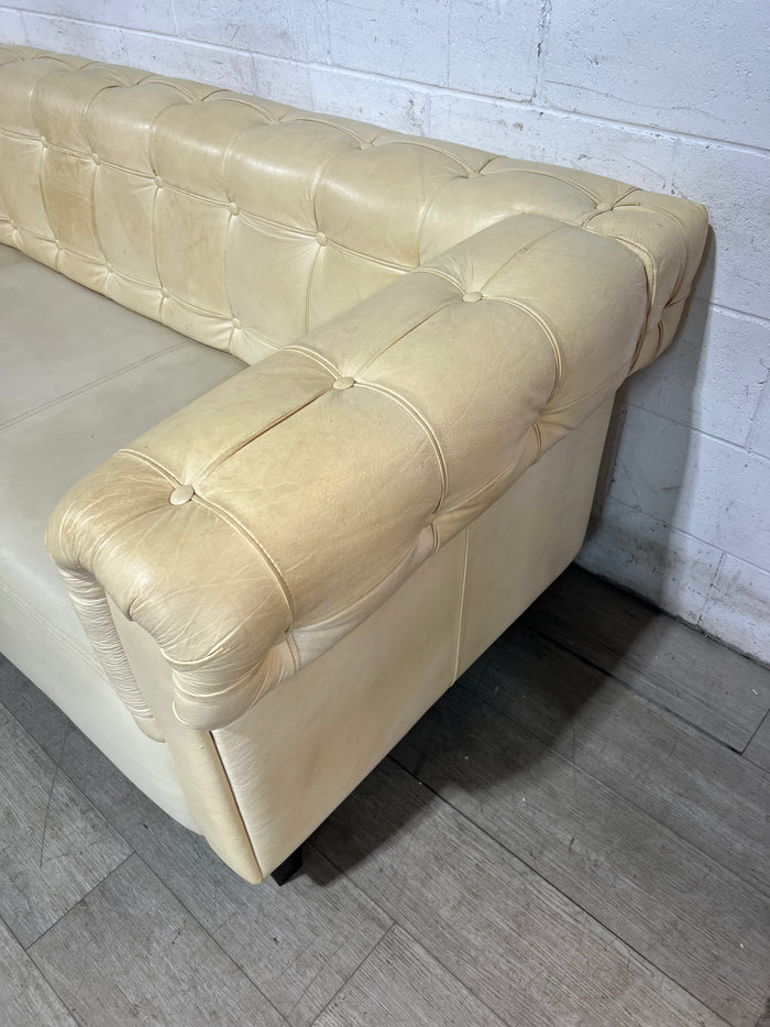 Noble Cream/Yellow 3-Seater Sofa