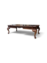 Queen Anne Style Coffee Table with Glass Inserts