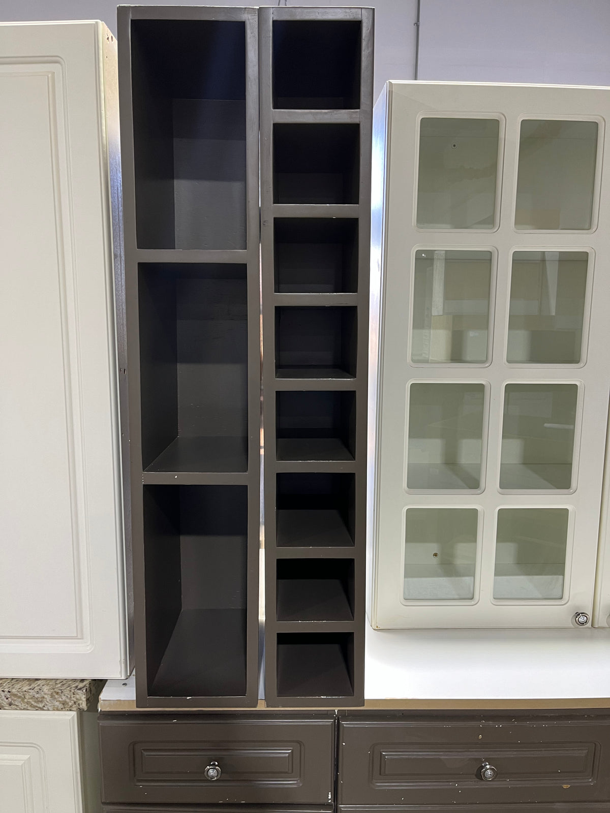 Set of Kitchen Cabinets (Grey + White)
