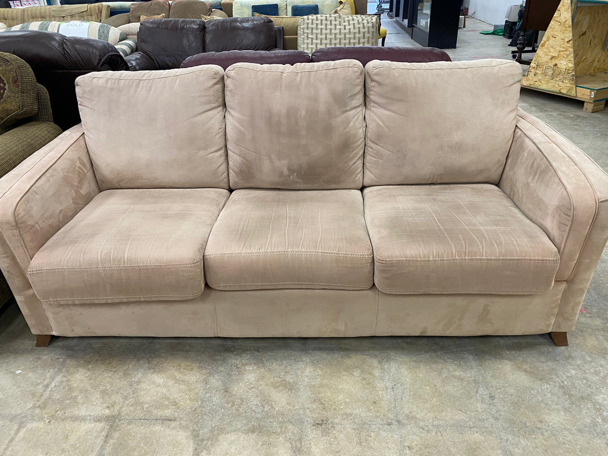 Beige Cotton Blend Fabric Sofa