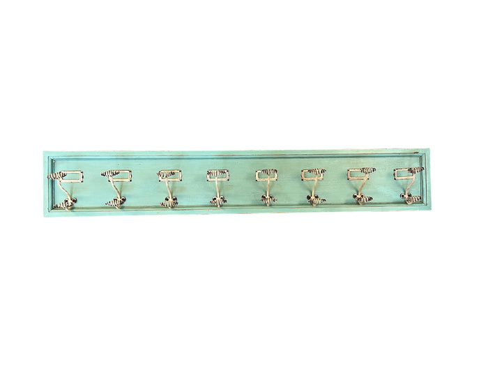Rustic Wall Mounted Coat Rack With 8 Hooks