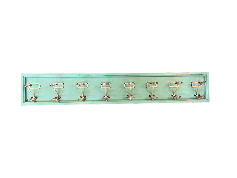 Rustic Wall Mounted Coat Rack With 8 Hooks