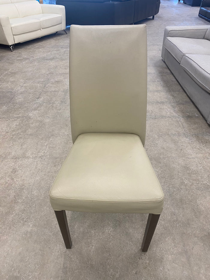 Faux Leather Cream Parsons - Style Dining Chair